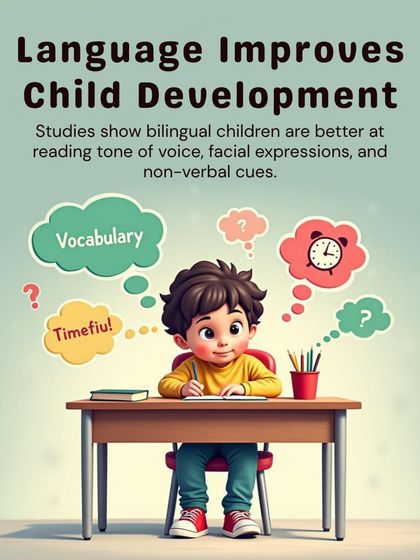 Studies show that bilingual children are better at reading non-verbal cues like tone of voice and facial expressions. This skill is a cornerstone of strong child development.