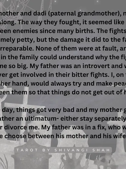 A story of a mother and daughter-in-law whose constant fighting is resolved through past life regression, revealing they were enemies in a previous birth.