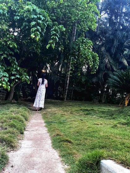 A walk along a simple path in a grassy, wooded area. Sometimes the most ordinary scenes are the most peaceful.