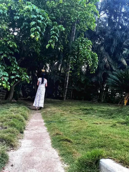 A walk along a simple path in a grassy, wooded area. Sometimes the most ordinary scenes are the most peaceful.