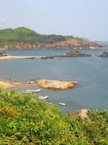The serene Om Beach in Gokarna, one of the many beautiful beaches we explore on our coastal trips.