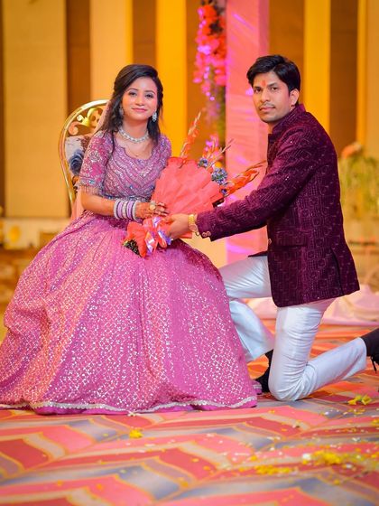 A romantic proposal-style photo from the ring ceremony.