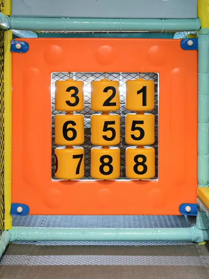 Learning numbers can be fun! This interactive number panel is built into our play maze, adding an educational element to the physical fun.