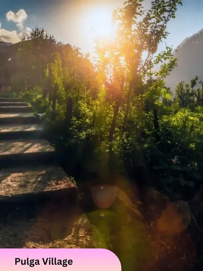 The scenic walking path in Pulga Village, a quaint and peaceful spot to explore during our Parvati Valley trips.