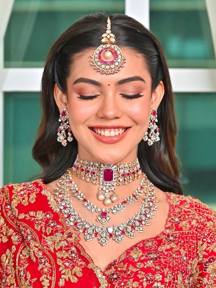 The happy, glowing bride. This image captures the pure joy of feeling beautiful on your wedding day.