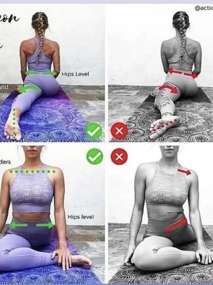 Correct alignment is key to preventing injury and getting the full benefit of a pose. This guide shows the right and wrong way to do Pigeon Pose, focusing on keeping the hips and shoulders level to safely open the hips.