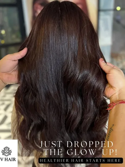 Just dropped the glow up. This isn’t just a hair transformation, it’s a statement. A deep, rich color that shines.