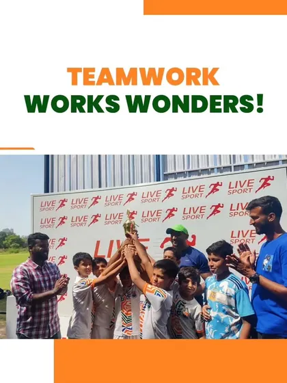 Teamwork works wonders! Our U10 champions celebrating their 2nd place finish at the Live Sports Arena Tournament.