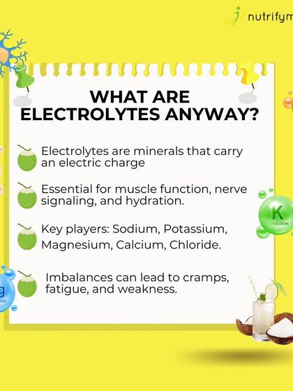 What are electrolytes? This infographic explains these essential minerals and why they are crucial for muscle function, nerve signaling, and hydration.