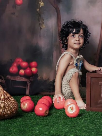 The sweetest smiles are the ones that come from tiny faces. This rustic apple-picking theme is adorable.