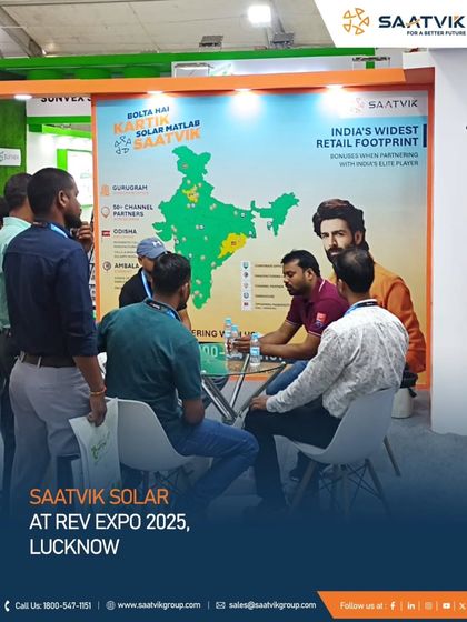 Our booth at REV Expo Lucknow, featuring our brand ambassador Kartik Aaryan and showcasing our wide retail footprint across India.