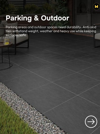 For parking and outdoor areas, you need durable, anti-skid tiles that can withstand weight, weather, and heavy use while keeping surfaces safe.