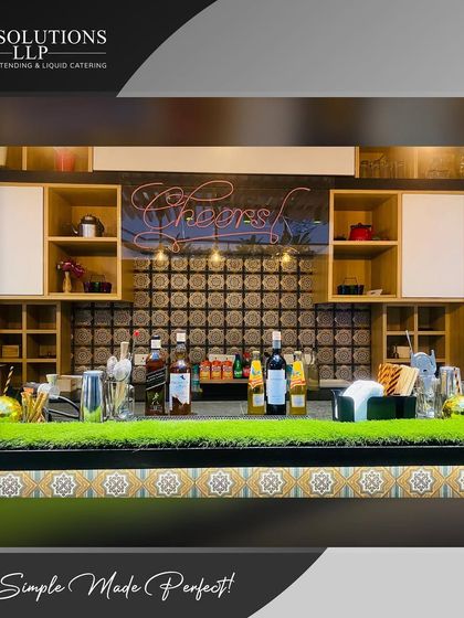 We can transform any space into the ultimate cocktail haven. This stylish bar setup was for a house party of 50 guests.