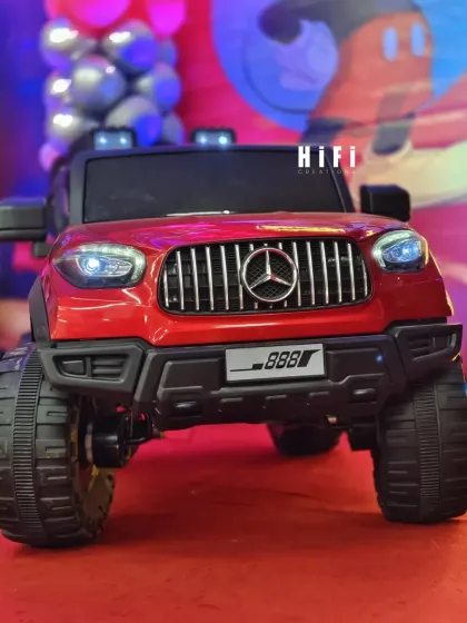 We also provide props like this cool ride-on toy car that can be used for a grand entrance for the birthday boy or girl.