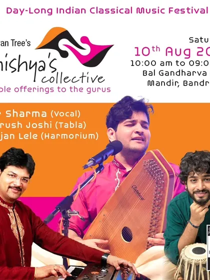 A poster for Banyan Tree's 'Shishya's Collective' music festival, featuring my performance with vocalist Swar Sharma.