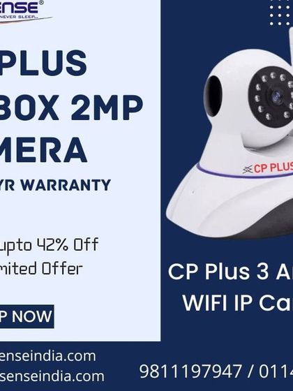This CP Plus IP box camera is a 3-antenna WiFi model that ensures a strong and stable connection for reliable remote viewing. It comes with a 1-year warranty for your peace of mind.