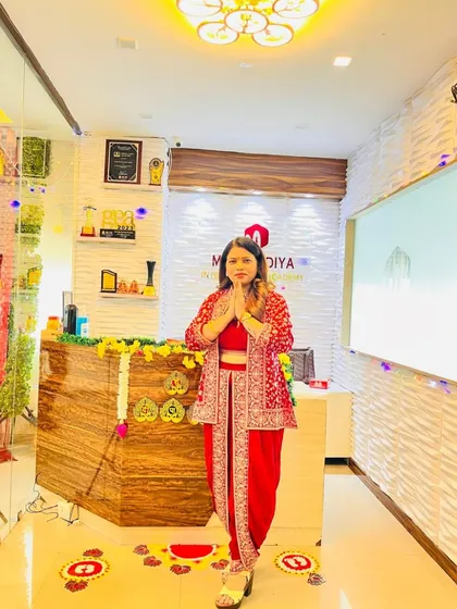 Wishing everyone a Happy Diwali from our academy. Here I am at our beautifully decorated reception, embracing the festive spirit.