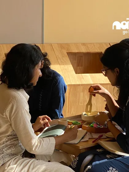 Collaboration is key. Teachers work together to understand how to implement student-centered learning principles in their own classrooms.