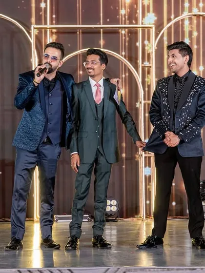 Interacting with the groom's side on stage. It's all about making personal connections and inside jokes that make the event feel truly unique to the family.
