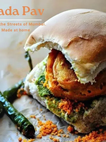 Bringing the taste of Mumbai to you with our homemade Vada Pav. A perfectly spiced potato vada is sandwiched in a soft pav with zesty green chutney, delivering an authentic street food experience made with the hygiene and love of home.