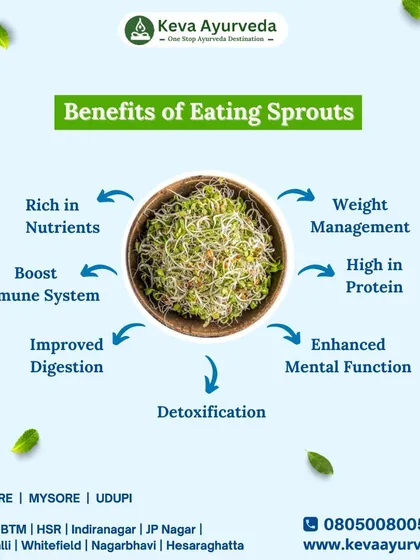 Eating sprouts is a simple way to add a powerhouse of nutrition to your diet. They are rich in nutrients and protein, help boost the immune system, improve digestion, and support weight management.