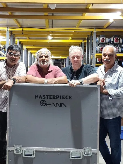 Pictured here is our team with a "Masterpiece Senna" equipment case. We have always invested in the best gear and the best people, building a legacy of quality and reliability in the film industry.