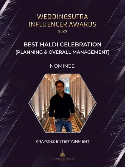 We were thrilled to be nominated for Best Haldi Celebration at the WeddingSutra Influencer Awards 2025.