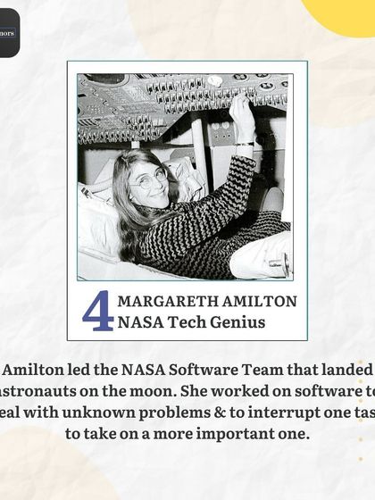 Margaret Hamilton was the NASA tech genius who led the software team for the Apollo moon landing. Her pioneering work in software engineering ensured the mission's success.