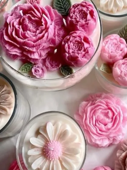 Making every day special with our custom glass bowl candles. These are being loved by customers lately and are available in fragrances like rose, honey almond, and cranberry champagne.