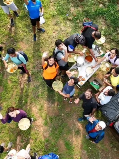 A great ride deserves great food. We believe in celebrating the journey with well-earned breaks, like this scenic picnic set up by our support crew. It's these moments of rest and camaraderie that make our tours special.