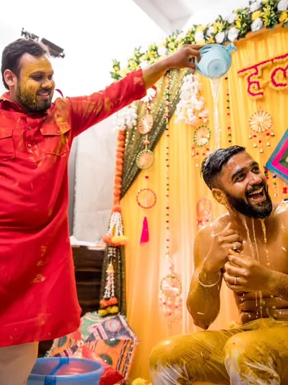 The Haldi ceremony is all about pure, unscripted joy. We are there to capture the laughter, the mess, and the fun as friends and family celebrate with the groom.