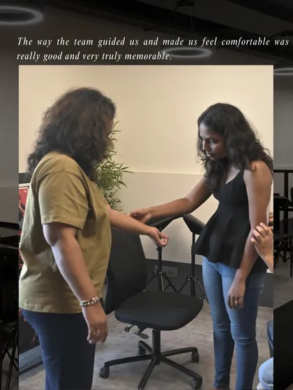 "The way the team guided us and made us feel comfortable was really good and very truly memorable." Our artists ensuring the clients are happy with the placement and design.
