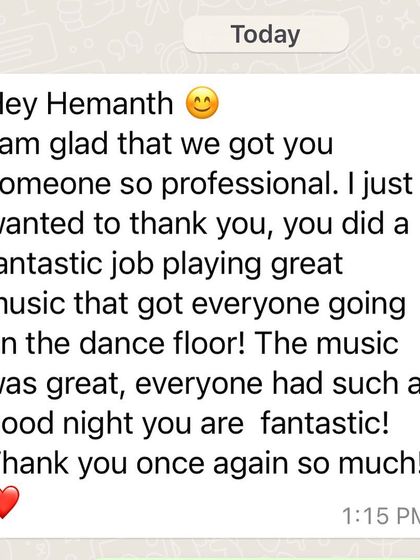 Hemanth Bhat - Wedding DJ Services Happy Clients & Awards photo 23