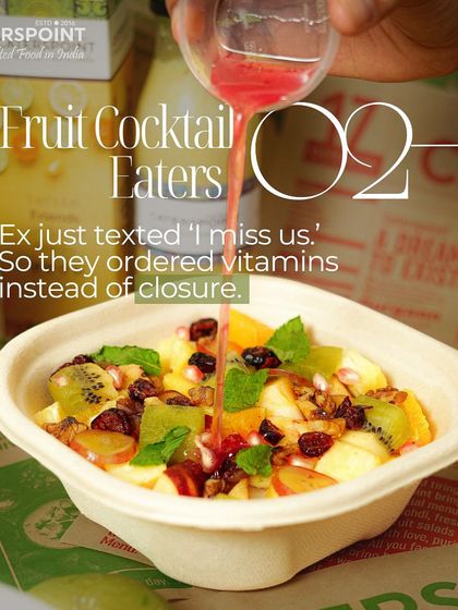For our fruit cocktail eaters, this one's for you. When your ex texts "I miss us," you order vitamins instead of closure. A healthy and delicious choice.