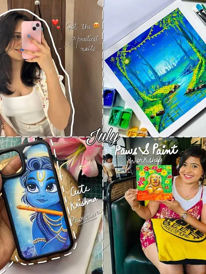 Here's a look at my July. It was a busy month with a cute Krishna phone cover commission, a "Paws & Paint" workshop I attended, and some beautiful new paintings.