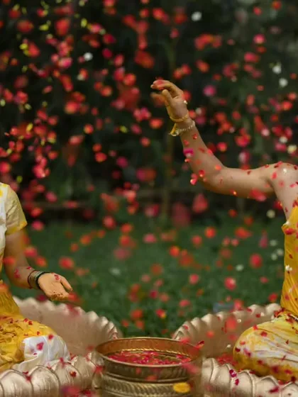 The pure, unscripted joy of a Haldi ceremony. I let these moments unfold naturally, capturing the laughter, the shower of petals, and the vibrant energy that makes your celebration uniquely yours.