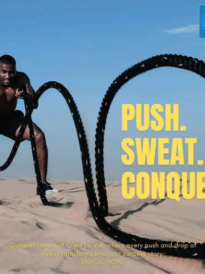 Push. Sweat. Conquer. A member takes on an intense outdoor battle rope workout, showing that our training philosophy extends beyond the gym walls to build resilience and power.