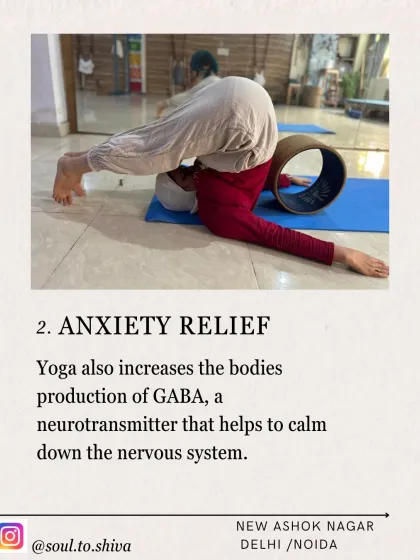 Benefit 2: Anxiety Relief. Yoga increases the production of GABA, a neurotransmitter that calms the nervous system. This supported version of Halasana is deeply restorative.