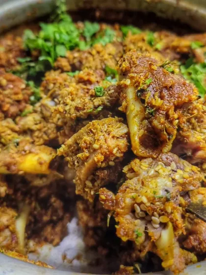 My Mutton Loncha is a crowd favourite. It's a unique Kolhapuri pickle-style dish that proves our cuisine is about so much more than just red curry. The flavours are complex and unforgettable.