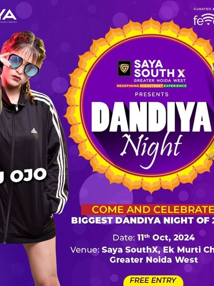Introducing DJ Ojo, another star performer at our Dandiya Night. We are excited to host an evening of high-energy music and dance at Saya South X.