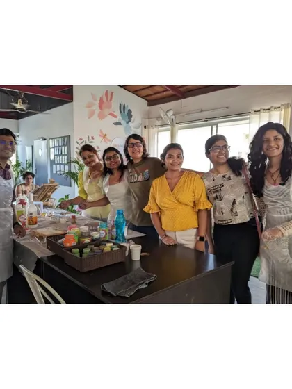 The best part of my job is the people I meet. This is a snapshot of a happy group after a fulfilling session, proudly standing together in our creative space. It's a perfect activity for friends or corporate teams.