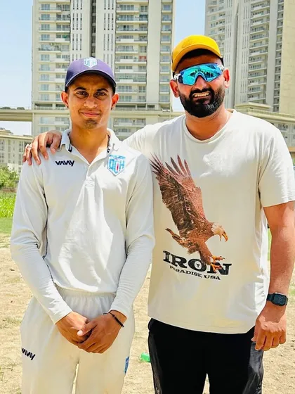 With Nikhil Malik after his well-played century. He is a key player for our team.