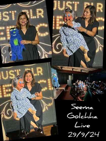 A collage from my first solo show in Bangalore. It was a fantastic night with me, Jack, and the unapologetic Granny.