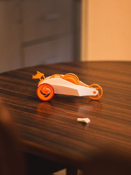 This gear and spring-powered car was a fantastic project, teaching the fundamentals of mechanics without any electronics.