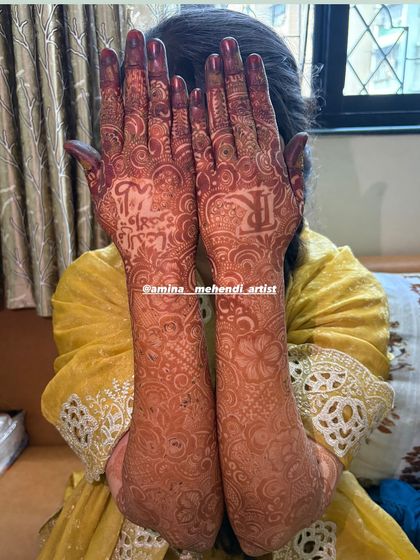 A full view of the 24-hour stain, showing the rich color on both hands and arms.