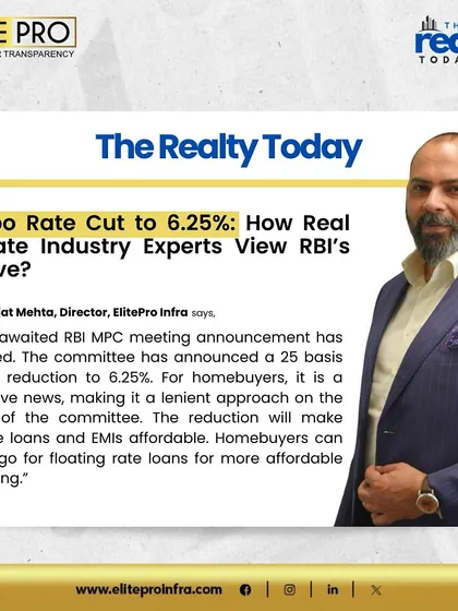 Our Director, Mr. Rajat Mehta, shared his views with The Realty Today on the RBI's repo rate cut. He explains how this move makes home loans more affordable, benefiting homebuyers with a more lenient approach.