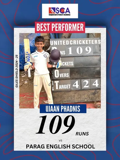 Another century in the Giles Shield, this time from Ujaan Phadnis. Our players consistently deliver top performances in prestigious school tournaments.