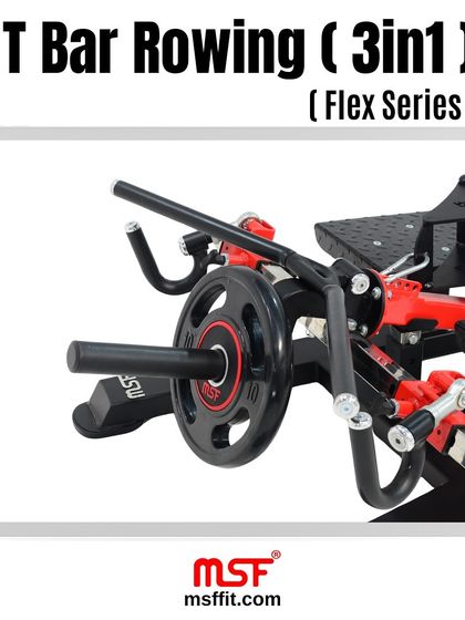 A close-up of the multiple handle options on our T-Bar rowing machine. This versatility is a core feature of the Flex Series.