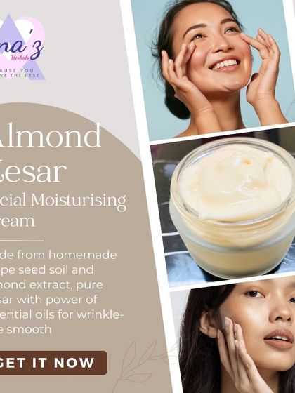 My Almond Kesar Facial Moisturising Cream is perfect for achieving wrinkle-free, smooth skin. I make it with homemade grape seed oil, almond extract, and pure Kesar.