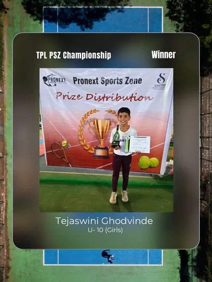 Unparalleled dedication from Tejaswini Ghodvinde, who secured a well-deserved victory at the TPL PSZ Championship in the U-10 Girls category.